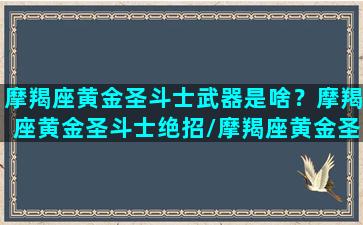 摩羯座黄金圣斗士武器是啥？摩羯座黄金圣斗士绝招/摩羯座黄金圣斗士武器是啥？摩羯座黄金圣斗士绝招-我的网站