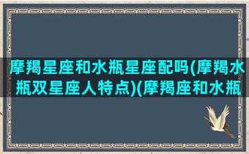 摩羯星座和水瓶星座配吗(摩羯水瓶双星座人特点)(摩羯座和水瓶座的匹配度)