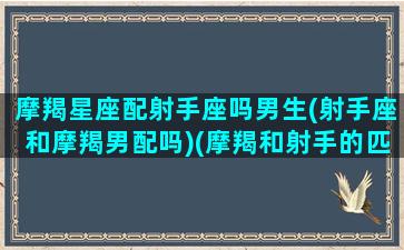 摩羯星座配射手座吗男生(射手座和摩羯男配吗)(摩羯和射手的匹配度是多少)