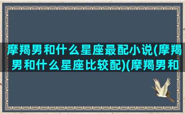 摩羯男和什么星座最配小说(摩羯男和什么星座比较配)(摩羯男和什么星座搭配)