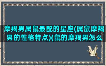 摩羯男属鼠最配的星座(属鼠摩羯男的性格特点)(鼠的摩羯男怎么样)