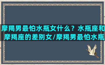 摩羯男最怕水瓶女什么？水瓶座和摩羯座的差别女/摩羯男最怕水瓶女什么？水瓶座和摩羯座的差别女-我的网站