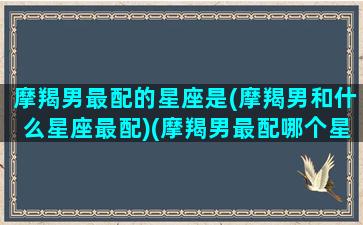 摩羯男最配的星座是(摩羯男和什么星座最配)(摩羯男最配哪个星座)