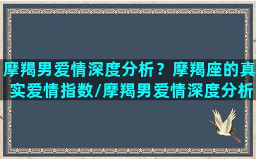 摩羯男爱情深度分析？摩羯座的真实爱情指数/摩羯男爱情深度分析？摩羯座的真实爱情指数-我的网站