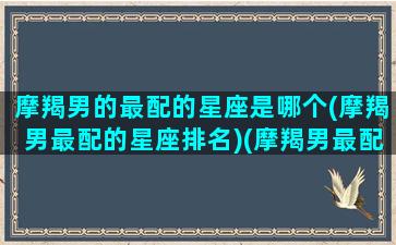 摩羯男的最配的星座是哪个(摩羯男最配的星座排名)(摩羯男最配的四个星座)