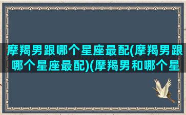 摩羯男跟哪个星座最配(摩羯男跟哪个星座最配)(摩羯男和哪个星座匹配)