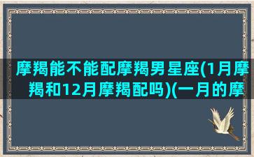 摩羯能不能配摩羯男星座(1月摩羯和12月摩羯配吗)(一月的摩羯座和十二月)