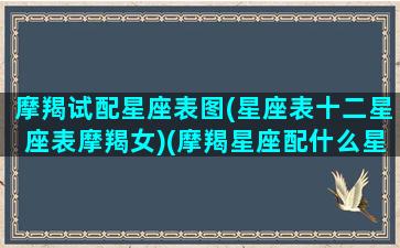 摩羯试配星座表图(星座表十二星座表摩羯女)(摩羯星座配什么星座)