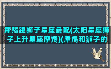 摩羯跟狮子星座最配(太阳星座狮子上升星座摩羯)(摩羯和狮子的匹配度是多少)