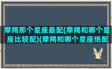 摩羯那个星座最配(摩羯和哪个星座比较配)(摩羯和哪个星座绝配)