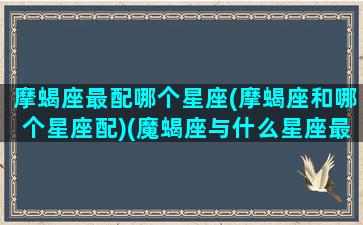 摩蝎座最配哪个星座(摩蝎座和哪个星座配)(魔蝎座与什么星座最配)