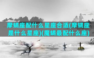 摩蝎座配什么星座合适(摩蝎座是什么星座)(魔蝎最配什么座)