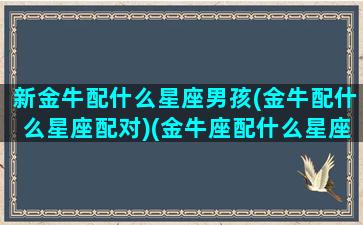 新金牛配什么星座男孩(金牛配什么星座配对)(金牛座配什么星座的男生最好)