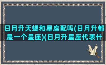 日月升天蝎和星座配吗(日月升都是一个星座)(日月升星座代表什么)