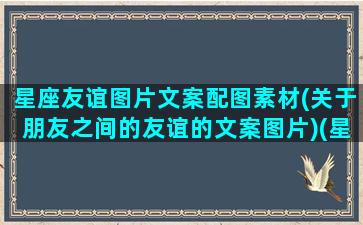 星座友谊图片文案配图素材(关于朋友之间的友谊的文案图片)(星座朋友们)