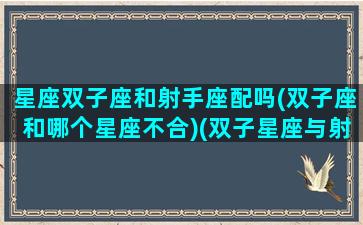 星座双子座和射手座配吗(双子座和哪个星座不合)(双子星座与射手星座)