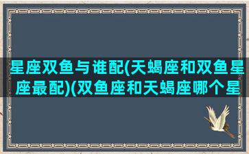 星座双鱼与谁配(天蝎座和双鱼星座最配)(双鱼座和天蝎座哪个星座好)