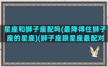 星座和狮子座配吗(最降得住狮子座的星座)(狮子座跟星座最配对)