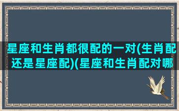 星座和生肖都很配的一对(生肖配还是星座配)(星座和生肖配对哪个更准确)