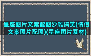 星座图片文案配图沙雕搞笑(情侣文案图片配图)(星座图片素材)