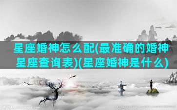 星座婚神怎么配(最准确的婚神星座查询表)(星座婚神是什么)