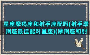 星座摩羯座和射手座配吗(射手摩羯座最佳配对星座)(摩羯座和射手座的匹配)