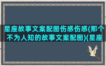 星座故事文案配图伤感伤感(那个不为人知的故事文案配图)(星座的爱情故事)