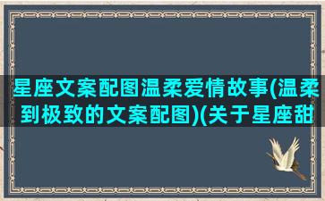 星座文案配图温柔爱情故事(温柔到极致的文案配图)(关于星座甜美优美文案)