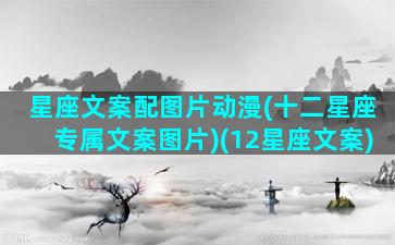 星座文案配图片动漫(十二星座专属文案图片)(12星座文案)