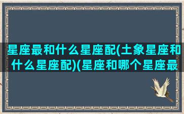 星座最和什么星座配(土象星座和什么星座配)(星座和哪个星座最匹配)