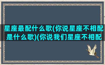 星座最配什么歌(你说星座不相配是什么歌)(你说我们星座不相配相处会针锋相对歌词)