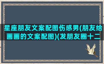 星座朋友文案配图伤感男(朋友给画画的文案配图)(发朋友圈十二星座的配文)