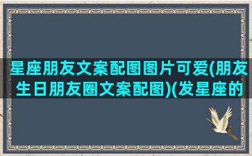 星座朋友文案配图图片可爱(朋友生日朋友圈文案配图)(发星座的朋友圈)