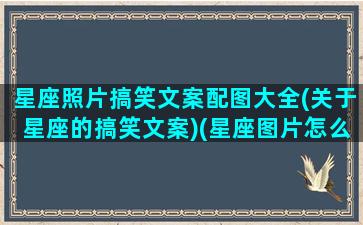 星座照片搞笑文案配图大全(关于星座的搞笑文案)(星座图片怎么写)