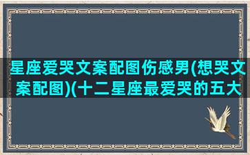 星座爱哭文案配图伤感男(想哭文案配图)(十二星座最爱哭的五大星座)