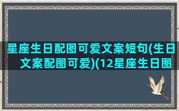 星座生日配图可爱文案短句(生日文案配图可爱)(12星座生日图)