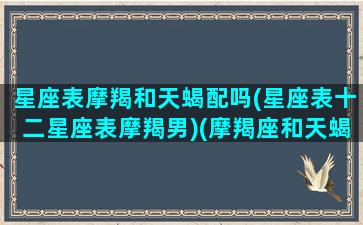 星座表摩羯和天蝎配吗(星座表十二星座表摩羯男)(摩羯座和天蝎座的匹配指数)