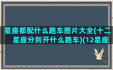 星座都配什么跑车图片大全(十二星座分别开什么跑车)(12星座适合的跑车是对应什么)