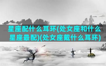 星座配什么耳环(处女座和什么星座最配)(处女座戴什么耳环)