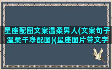 星座配图文案温柔男人(文案句子温柔干净配图)(星座图片带文字的)