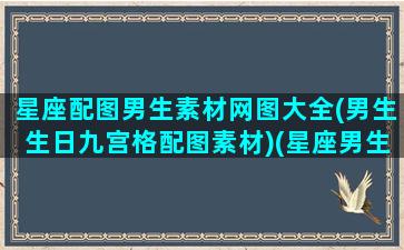 星座配图男生素材网图大全(男生生日九宫格配图素材)(星座男生头像动漫图片)