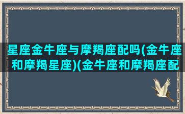 星座金牛座与摩羯座配吗(金牛座和摩羯星座)(金牛座和摩羯座配不配做情侣)