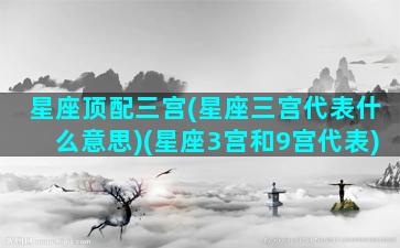 星座顶配三宫(星座三宫代表什么意思)(星座3宫和9宫代表)