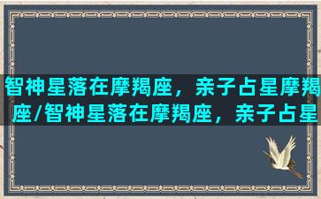 智神星落在摩羯座，亲子占星摩羯座/智神星落在摩羯座，亲子占星摩羯座-我的网站