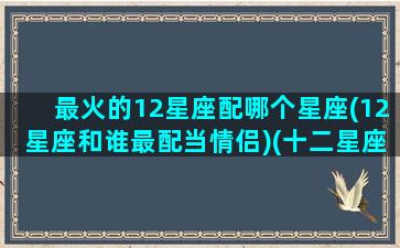 最火的12星座配哪个星座(12星座和谁最配当情侣)(十二星座里最配的一对)