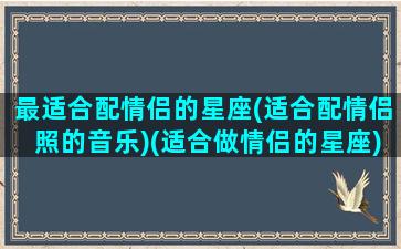 最适合配情侣的星座(适合配情侣照的音乐)(适合做情侣的星座)