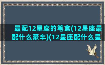 最配12星座的笔盒(12星座最配什么豪车)(12星座配什么星座最好)