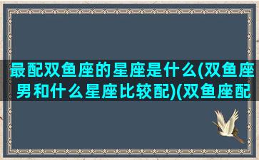 最配双鱼座的星座是什么(双鱼座男和什么星座比较配)(双鱼座配什么星座的男朋友)