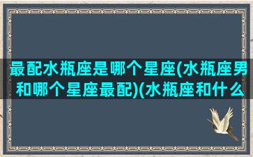 最配水瓶座是哪个星座(水瓶座男和哪个星座最配)(水瓶座和什么星座的男生最配)