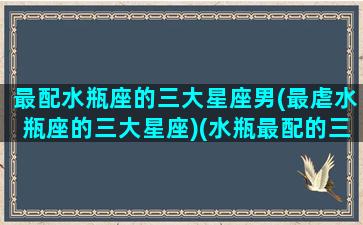 最配水瓶座的三大星座男(最虐水瓶座的三大星座)(水瓶最配的三个星座)